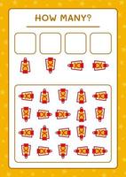 How many christmas lantern, game for children. Vector illustration, printable worksheet