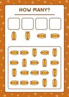 How many christmas lantern, game for children. Vector illustration, printable worksheet