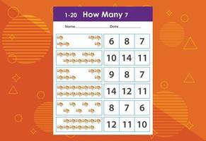 How many fishes task worksheet. Educational children's game worksheet vector