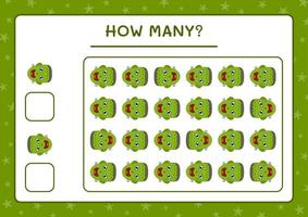 How many Monster, game for children. Vector illustration, printable worksheet