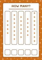 How many christmas candy, game for children. Vector illustration, printable worksheet