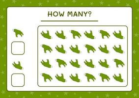 How many Zombie Hand, game for children. Vector illustration, printable worksheet