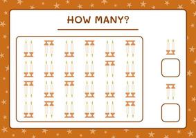 How many christmas candle, game for children. Vector illustration, printable worksheet