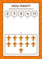 How many Holy Cross, game for children. Vector illustration, printable worksheet