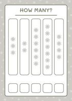 How many Cobweb, game for children. Vector illustration, printable worksheet
