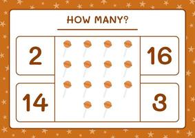 How many christmas candy, game for children. Vector illustration, printable worksheet