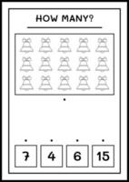 How many christmas bell, game for children. Vector illustration, printable worksheet