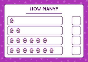 How many Ghost, game for children. Vector illustration, printable worksheet