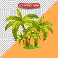 Bunch of Coconut Trees with Summer Themed vector