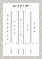 How many Ghost, game for children. Vector illustration, printable worksheet