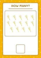 How many Spear, game for children. Vector illustration, printable worksheet