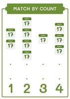 Match by count of Calender, game for children. Vector illustration, printable worksheet