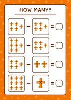 How many Holy Cross, game for children. Vector illustration, printable worksheet