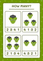 How many Vampire, game for children. Vector illustration, printable worksheet