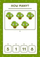 How many Zombie, game for children. Vector illustration, printable worksheet