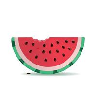 3d render Watermelon slice with seeds. Summer vector illustration of juisy fruit.