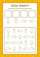 How many Pendant, game for children. Vector illustration, printable worksheet