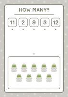 How many Mummy, game for children. Vector illustration, printable worksheet