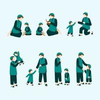 Muslim Father and Son Set Collection vector