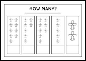 How many Holy Cross, game for children. Vector illustration, printable worksheet