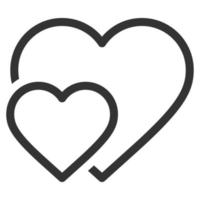 Two Heart Line Icon Vector .