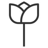 Lotus Flower Line Icon Vector .