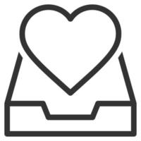 Heart Drawer Line Icon Vector .