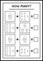 How many Skull, game for children. Vector illustration, printable worksheet