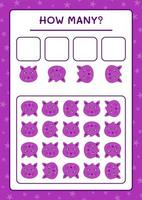 How many Cat, game for children. Vector illustration, printable worksheet