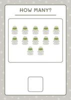 How many Mummy, game for children. Vector illustration, printable worksheet