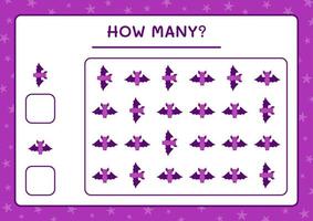 How many Bat, game for children. Vector illustration, printable worksheet