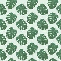 Greenery seamless pattern with tropical monstera leaves vector