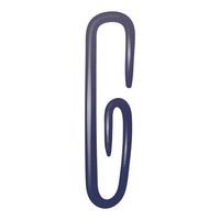 Vector simple paper clip illustration. Stationery, office and school supplies icon.