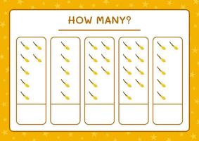 How many Broom Magic, game for children. Vector illustration, printable worksheet