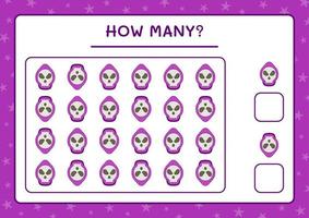 How many Ghost, game for children. Vector illustration, printable worksheet