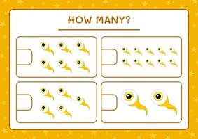 How many Eye, game for children. Vector illustration, printable worksheet