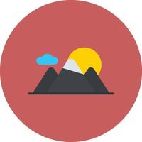 Mountains Flat Circle Multicolor vector