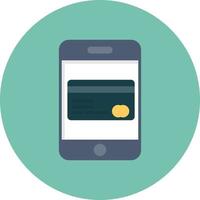 Mobile Payment Flat Circle Multicolor vector