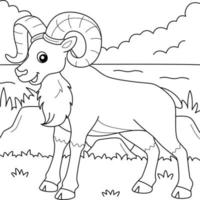 Urial Animal Coloring Page for Kids vector