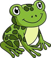 Frog Animal Cartoon Colored Clipart Illustration vector