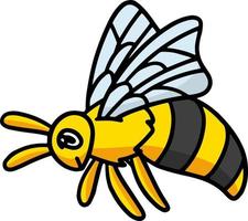 Bee Animal Cartoon Colored Clipart Illustration vector