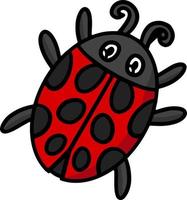 Ladybug Animal Cartoon Colored Clipart vector
