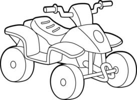 Quad Bike Vehicle Coloring Page for Kids vector