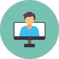 Video Call Flat Circle Multicolor vector