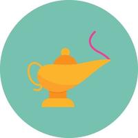 Genie Lamp Flat Circle Multicolor vector