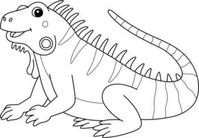 Página para colorear de animales iguana para niños vector