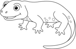 Newt Animal Coloring Page for Kids vector