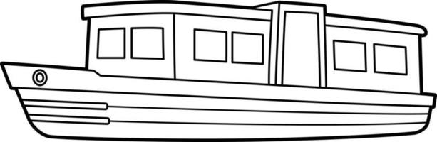 Narrow Boat Vehicle Coloring Page for Kids vector