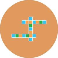 Crossword Flat Circle Multicolor vector