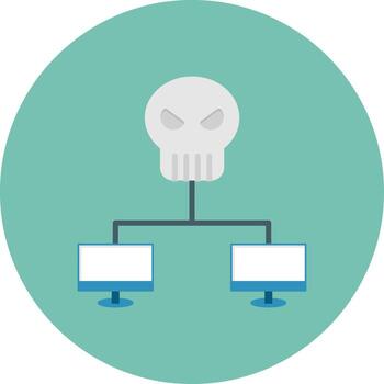 Network Hack Flat Circle Multicolor vector